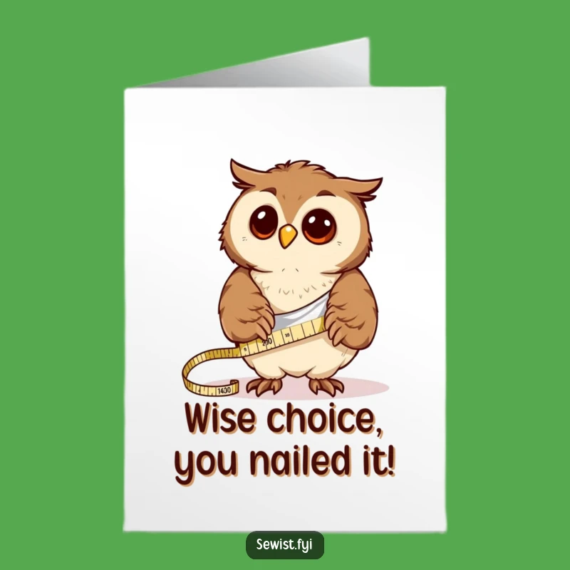 Free Printable Funny Congrats Card: Owl's Perfectly Measured Success