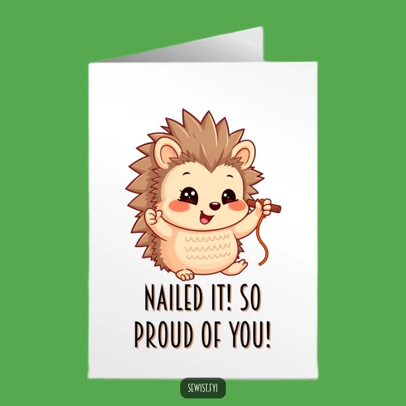 Free Printable Hedgehog Card: Celebrating Your Stitch-cess with Pride!
