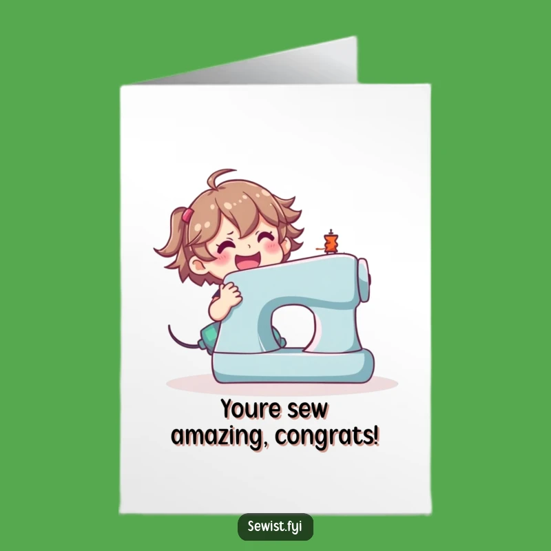 Free Printable Sewing Machine Congrats Card - Hilarious Downloadable for Achievement