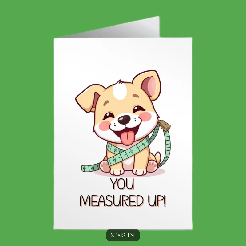 Free Printable Congrats Card: Dog Measures Fabric, Precise Downloadable Gift!