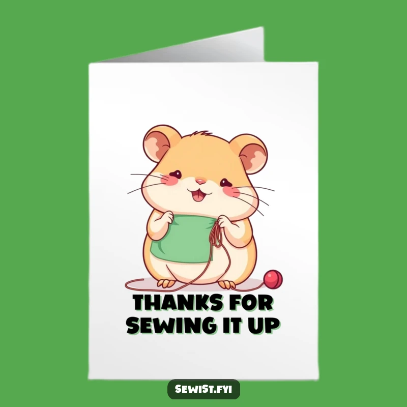 Free Printable Funny Thank You Card: Hamster's Handcrafted Thanks