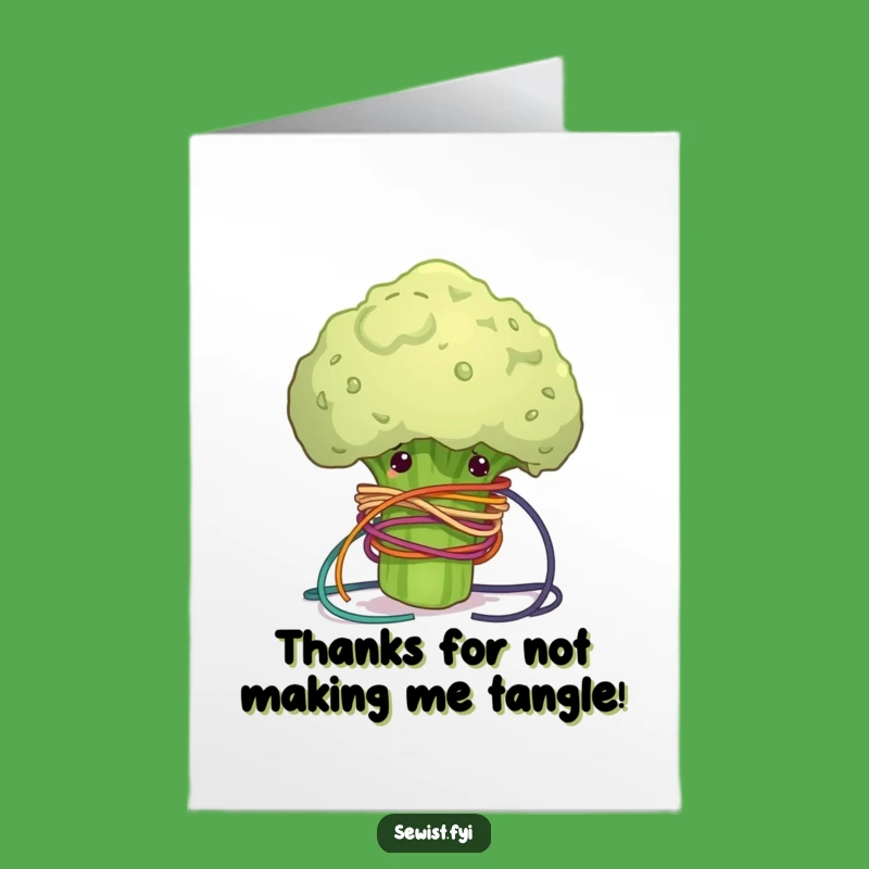Free Printable Thank You Card: Broccoli Thread Trouble - Funny DIY