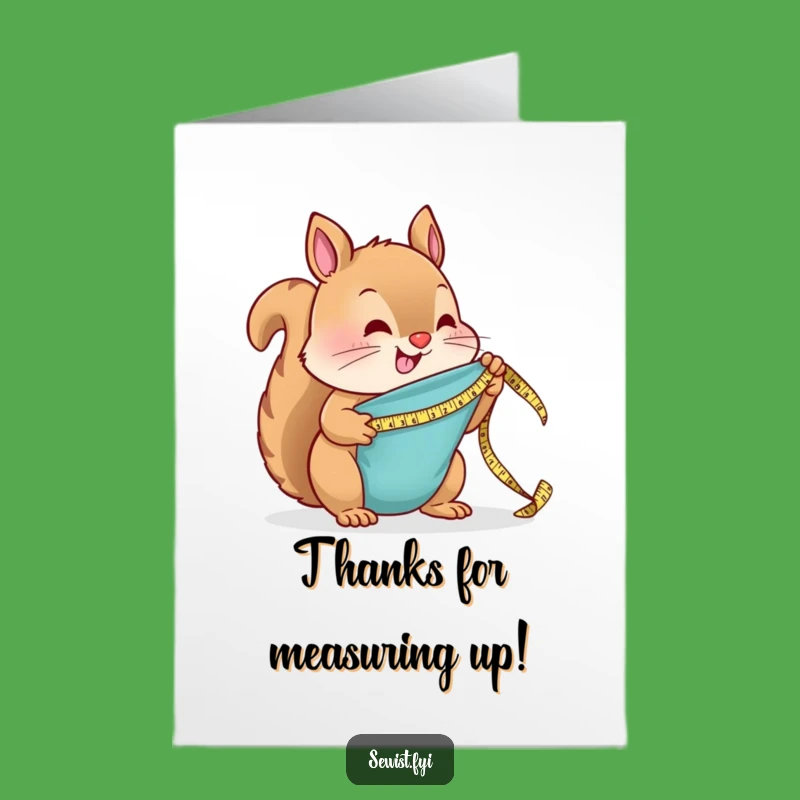 Free Printable Thank You Card: Cute Squirrel Seamster Downloadable Gift