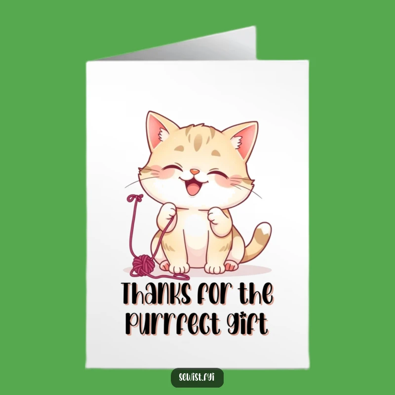 Free Printable Thank You Card: Funny Cat Yarn Play, A Whimsical DIY Gift