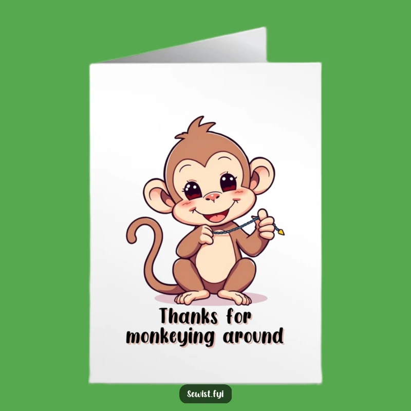 Free Printable Thank You Card: Monkey's Stitching Thanks