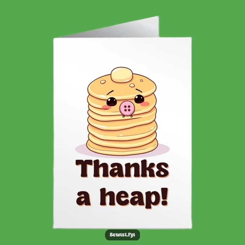 Quirky Free Printable Thank You Card: Pancake Sewing Gratitude, Print at Home!