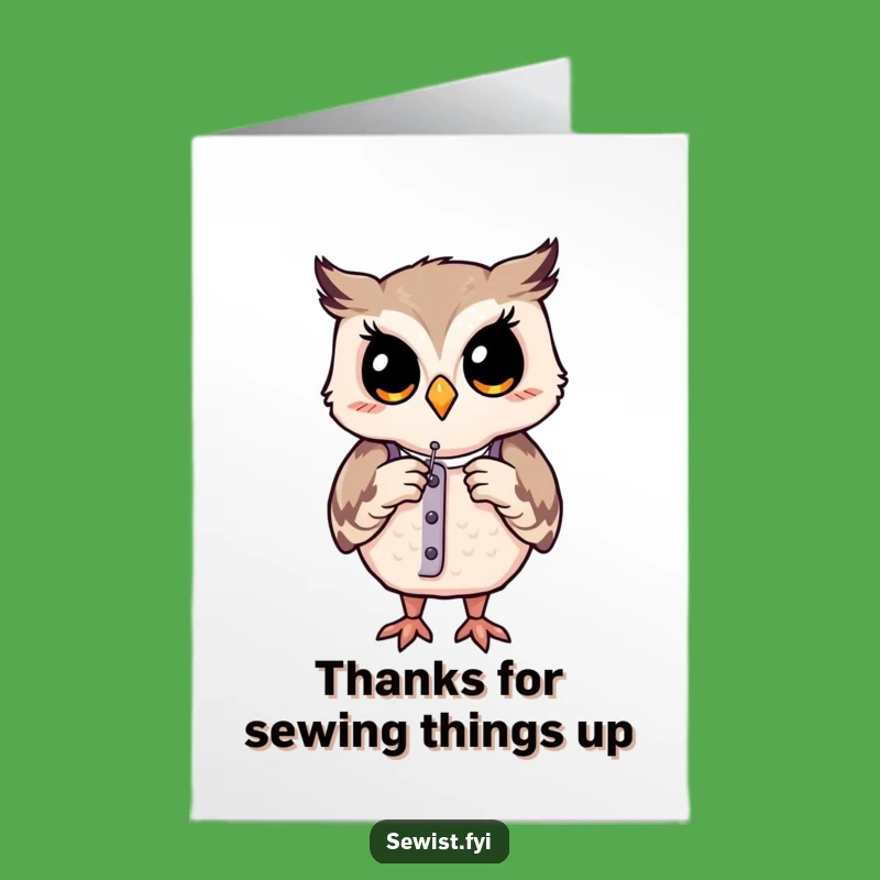 Free Printable Thank You Card: Owl's Tailoring Thanks