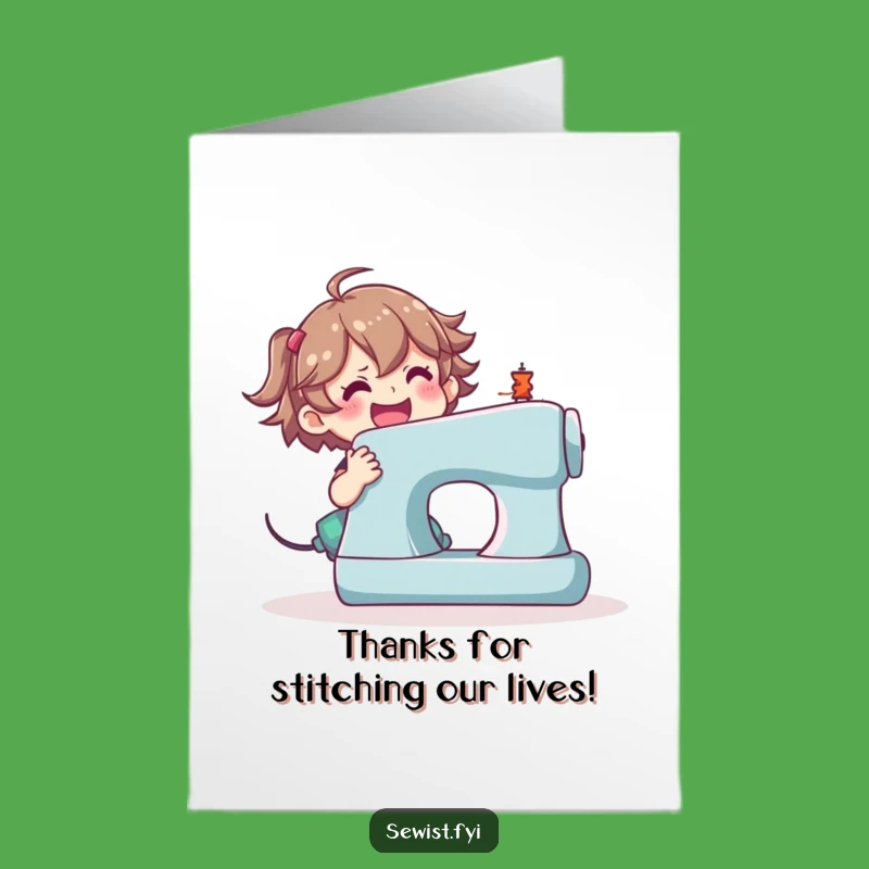 Free Printable Sewing Machine Thank You Card - Funny Downloadable for Crafters