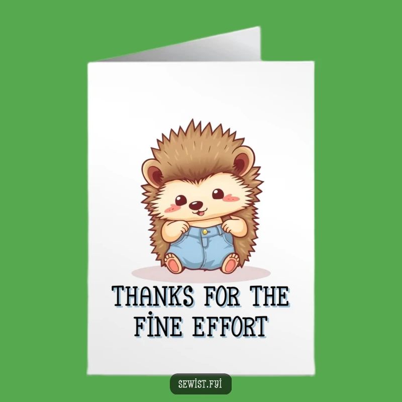 Free Printable Thank You Card: Hedgehog Hem Admires, Downloadable Gift