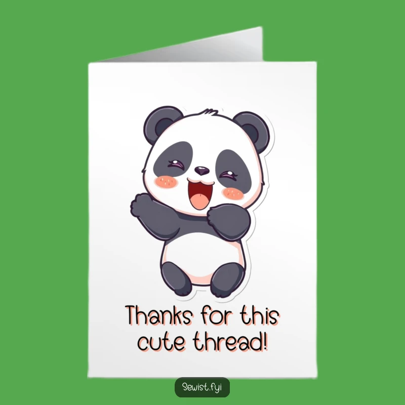 Free Printable Thank You Card: Panda's Handcrafted Thanks, Downloadable Gift to Print at Home