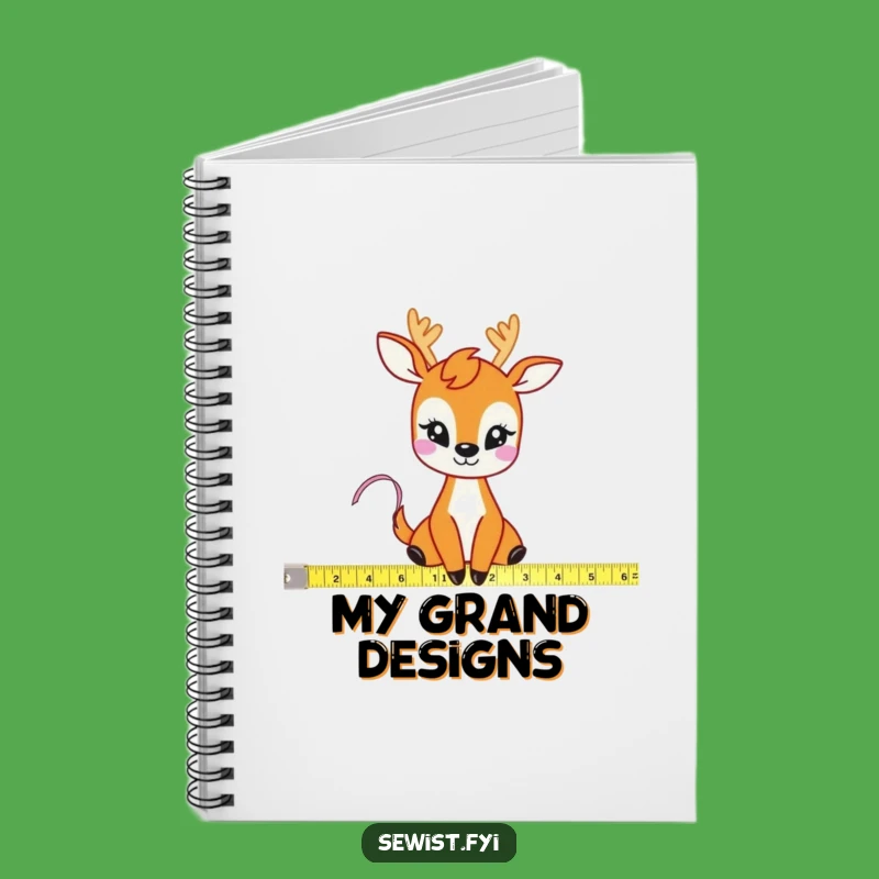 Funny Deer Measuring Tape Notebook, Craft Humor Journal, Great Funny Notebook Gift