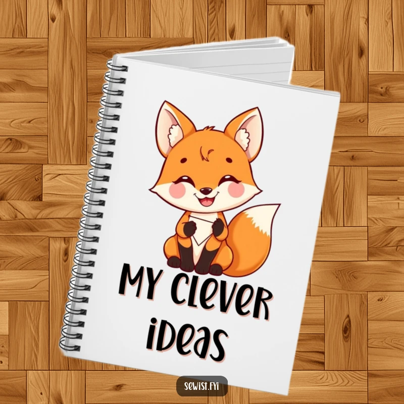 Funny Fox Notebook: A delighted fox proudly stitching a colorful patch, ideal for journaling creative ideas, gift.