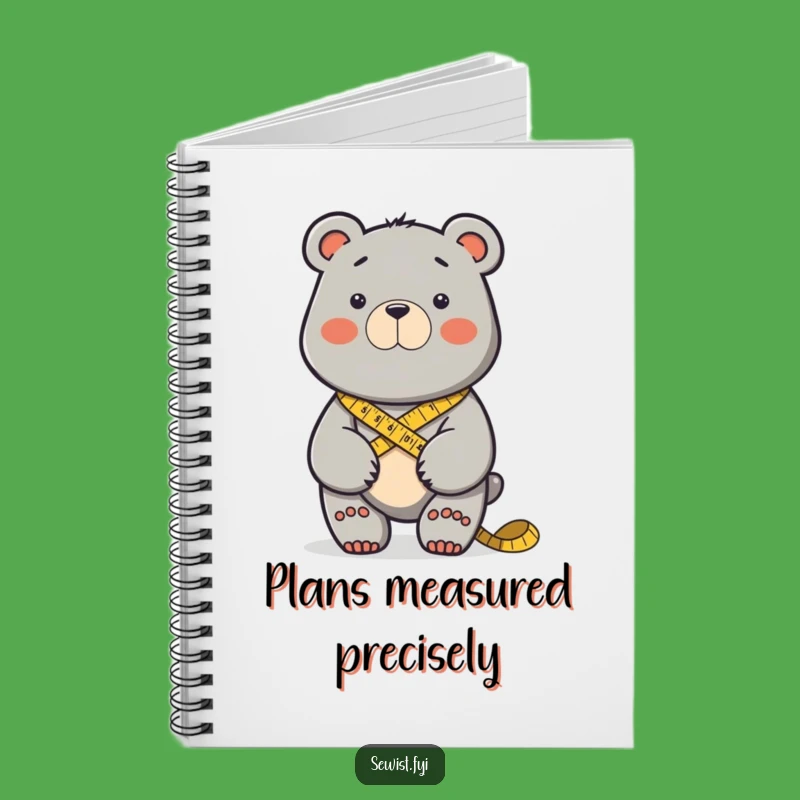 Funny Determined Bear Sewing Notebook: Hilarious Stationery for Project Planning