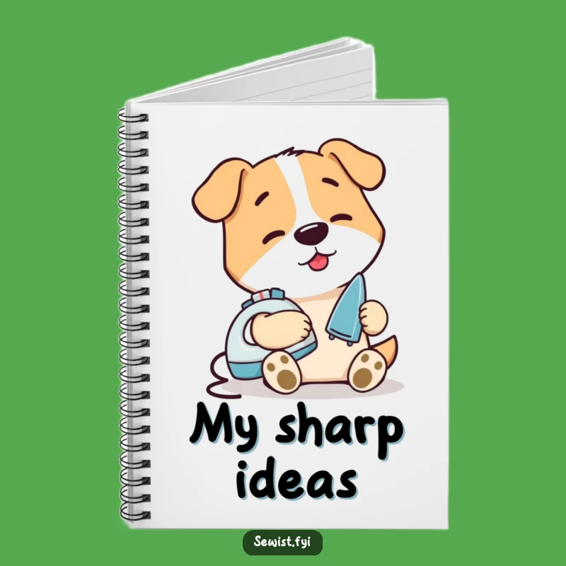 Funny Dog Ironing Seam Notebook, Domestic Humor Journal, Great Funny Notebook Gift