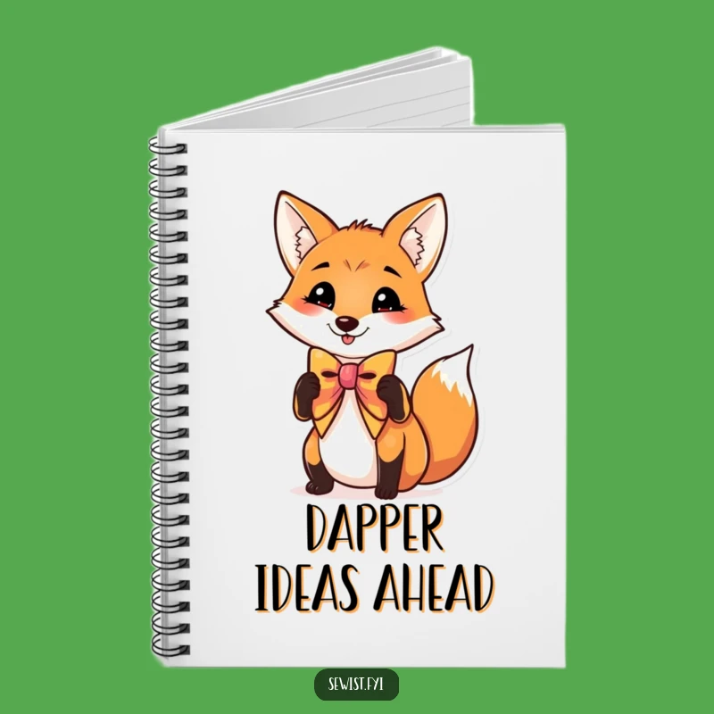 Funny Fox Bow Tie Notebook - Perfect Gift for Stylish Note-Takers