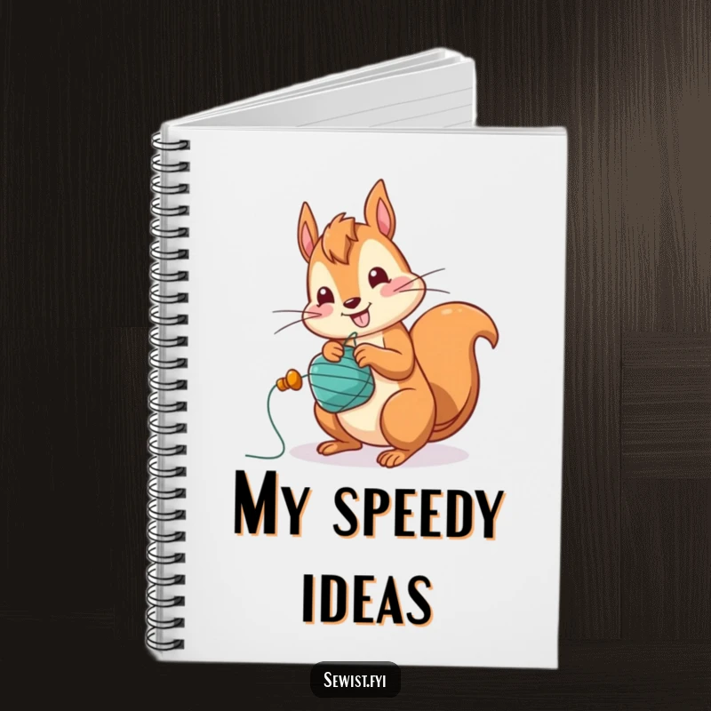Funny Squirrel Notebook: A jolly squirrel character winding a bobbin with great speed, ready to record fast ideas.
