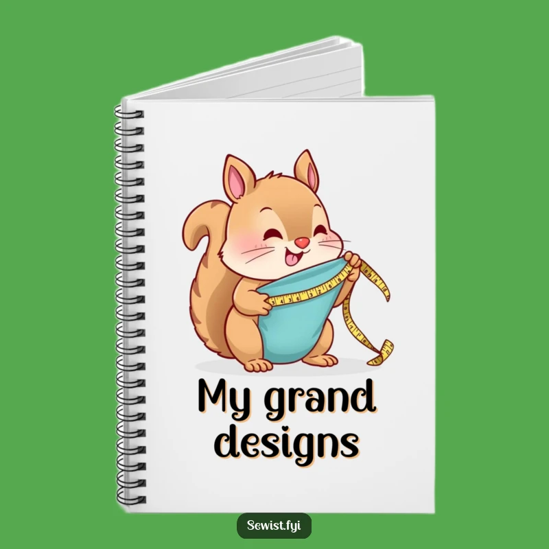 Funny Squirrel Sewing Notebook: Cute Critter Measuring Fabric - Perfect Funny Gift Journal!