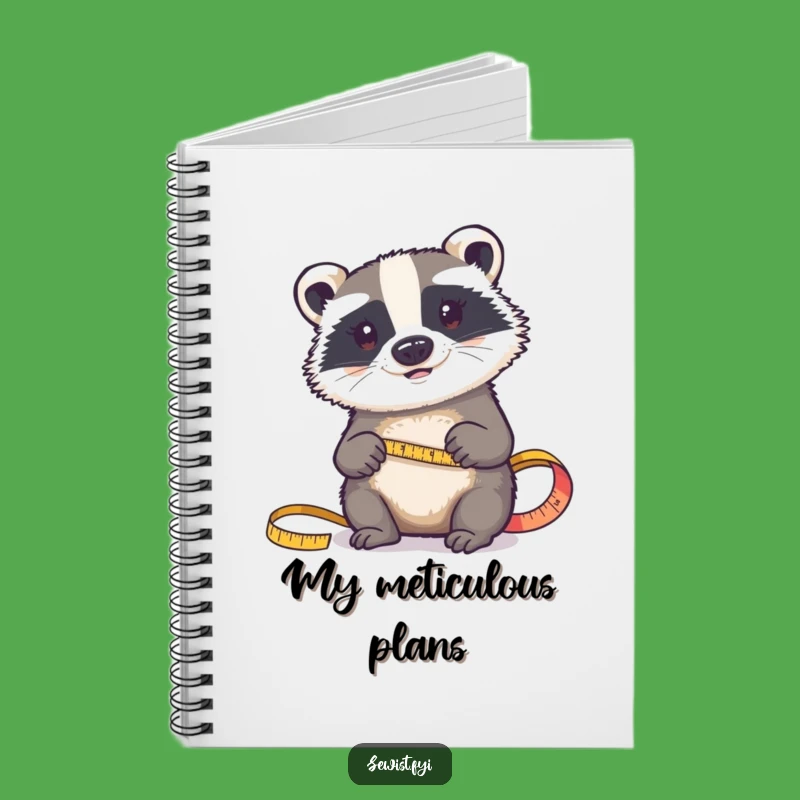 Funny Badger Fabric Notebook: Determined Critter's Measurement Log, Journal Gift