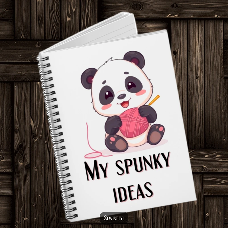 Funny Panda Notebook: A playful panda spinning thread, inspiring creative notes and fun ideas, a unique gift.
