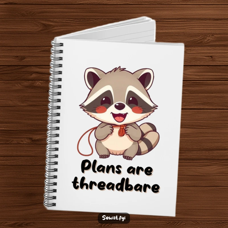 Funny Raccoon Sewing Notebook: A happy raccoon sewing with intense focus and delight. Ideal for jotting down creative ideas.