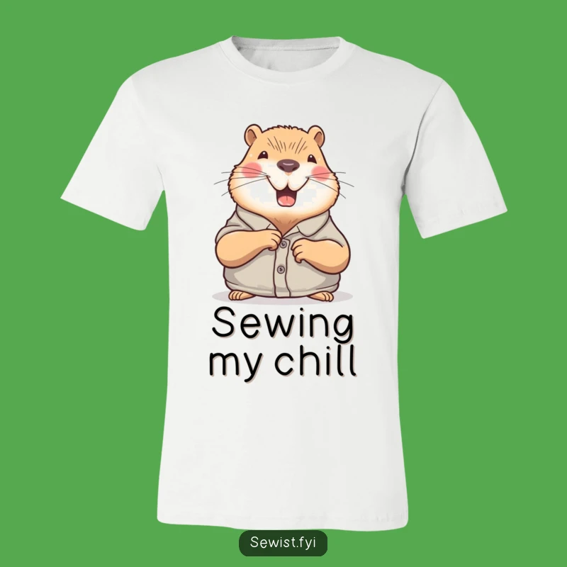 Funny Capybara T-Shirt: Chill Sewing Vibes, The Ultimate Comfort Tee