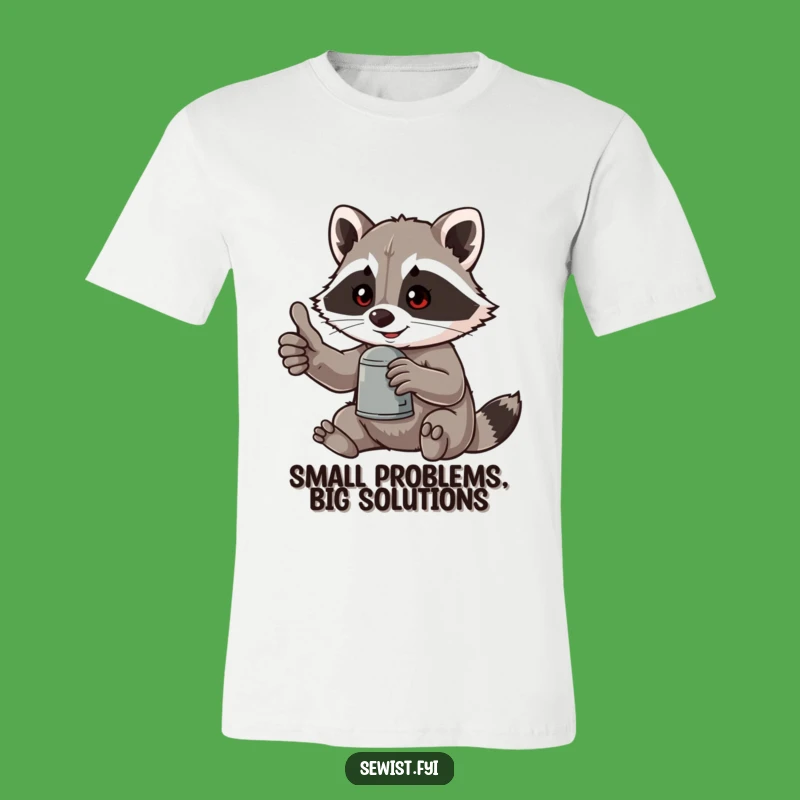 Funny Mischievous Raccoon Thimble Thumb-Up T-Shirt: A Hilarious Gift!