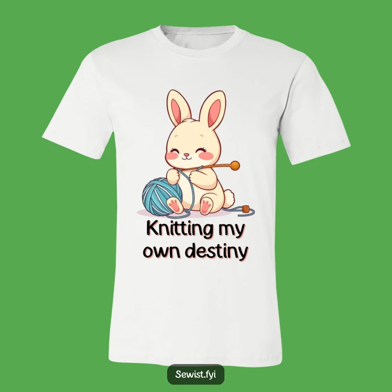 Funny Bunny Crafter T-Shirt: Cute Character Sewing Joy, Perfect Gift