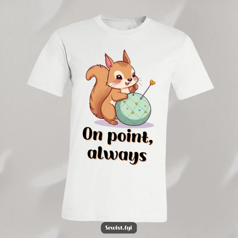 Funny T-Shirt: A proud squirrel stands tall, having just pinned a dart perfectly into a target.