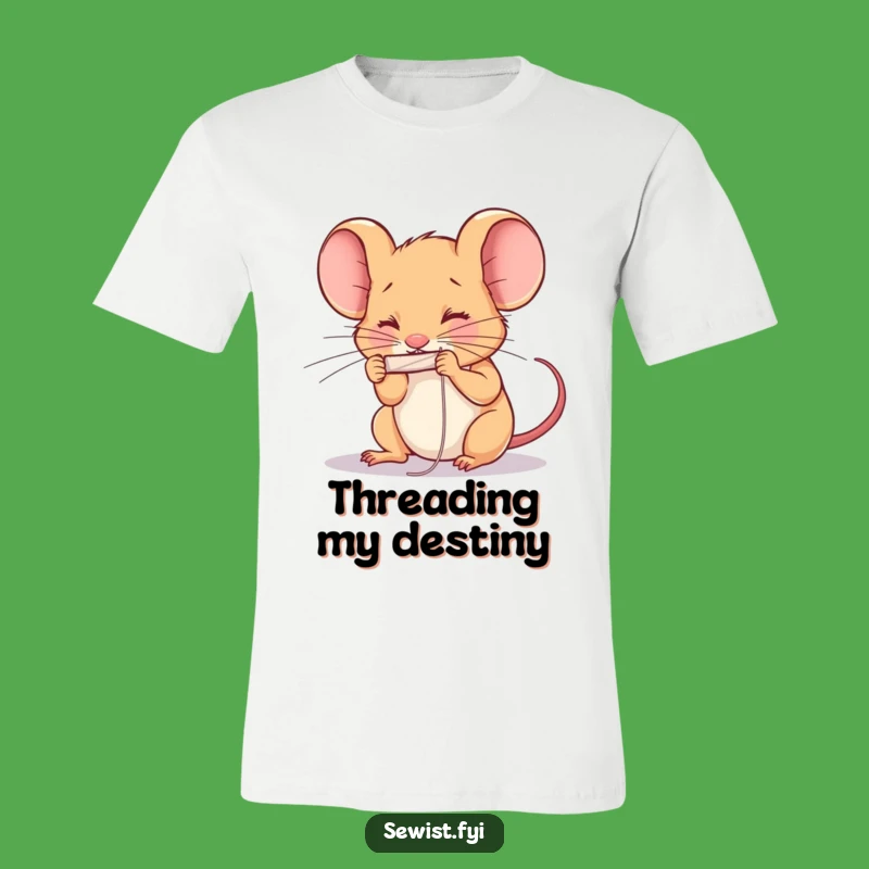 Funny Determined Mouse Sewing T-Shirt: Hilarious Apparel for Detail-Oriented Crafters