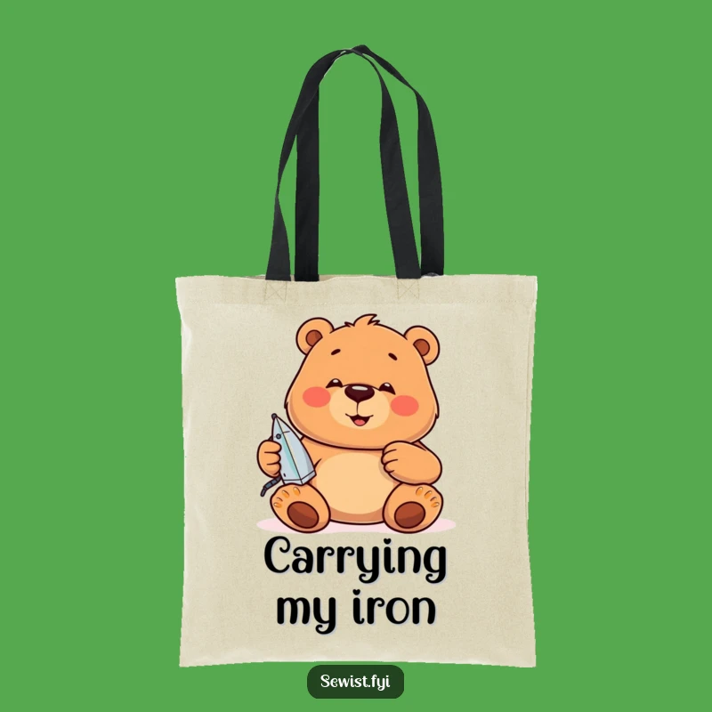 Funny Bear Tote Bag: Pressing Power Carry-All, Chic Comical Accessory, Great Funny Gift