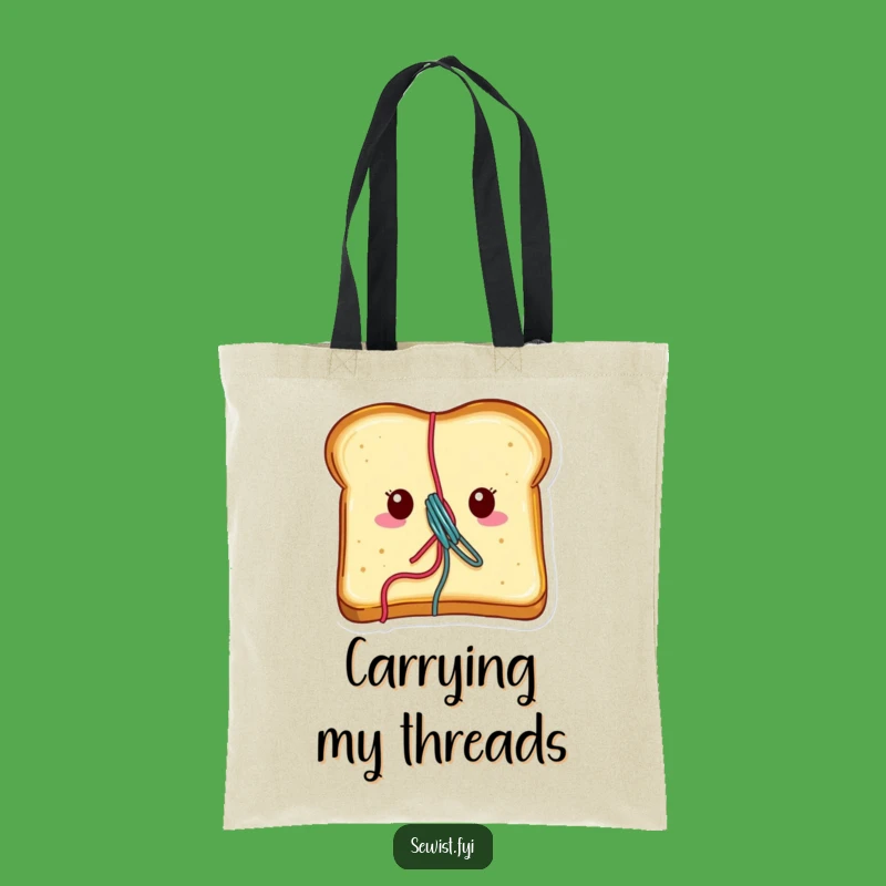 Funny Cheerful Toast Tote Bag: Carry Your Crafts With Breakfast Style