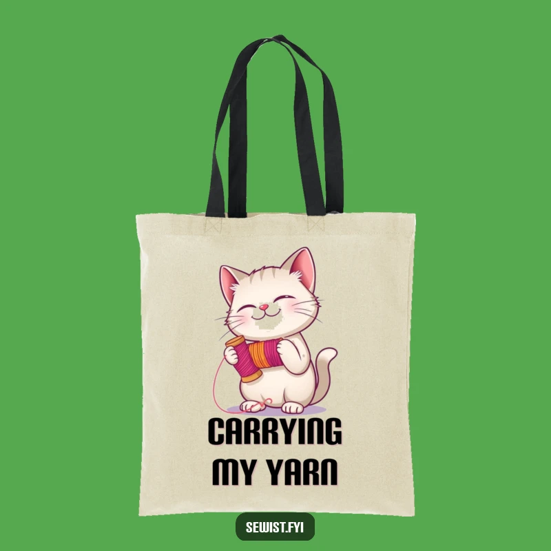 Funny Cat Stitching Tote Bag: Carry Your Supplies with Hilarious Feline Flair