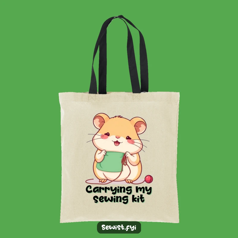Funny Hamster Sewing Tote Bag: Crafter's Companion, Hilarious Gift Idea