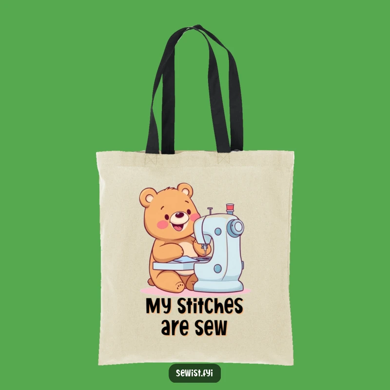 Funny Happy Bear Tote Bag: Carry Your Crafting Joy, Chic Funny Gift