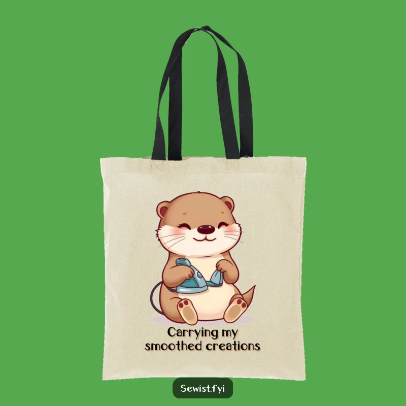 Funny Otter Ironing Tote Bag: Carry Your Project Essentials