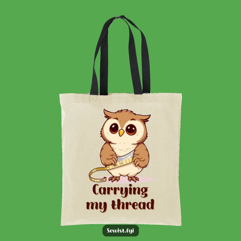 Funny Owl Measuring Tote Bag: Crafter's Companion, Hilarious Sewing Gift Idea