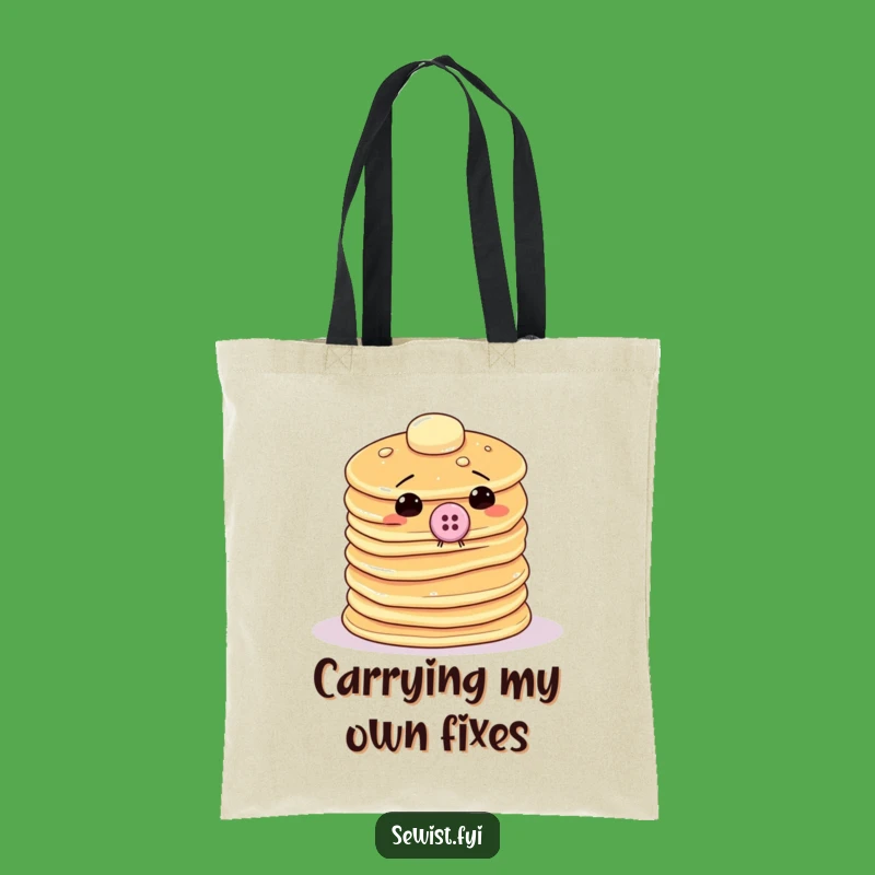 Funny Pancake Sewing Tote Bag: Carry Your Crafts With Hilarious Style