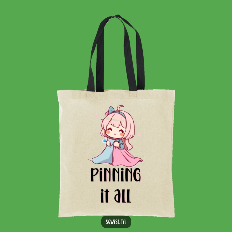 Funny Sewing Tote Bag: Carry Supplies With Happy Pinning Design, Funny Gift