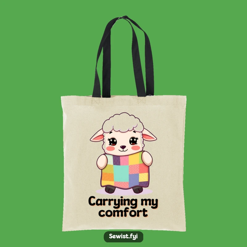 Funny Sheep Patchwork Quilt Tote Bag: Carry Your Projects with Adorable Crafty Style