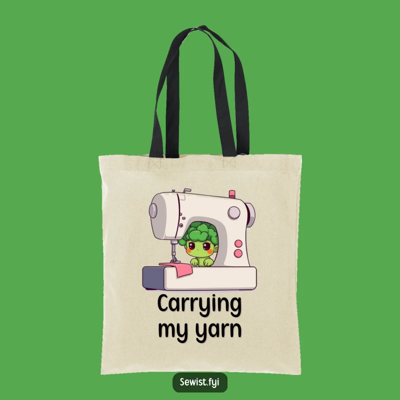 Funny Shy Broccoli Tote Bag: Carry Your Crafts With Determined Style
